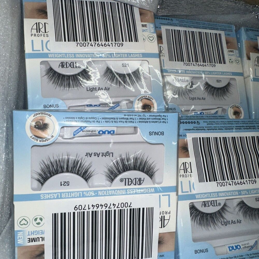 Ardell False Eyelashes Light As Air 521 Black Less Weight Lot Of 4